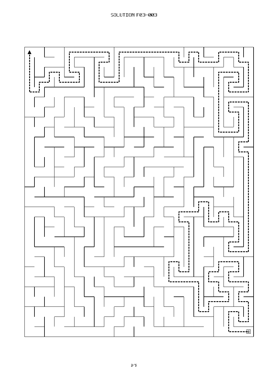 Matching solution for printable maze f03-003
